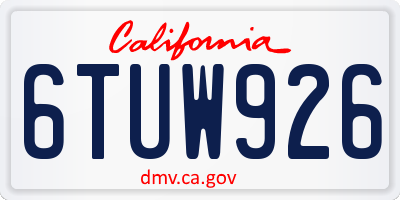 CA license plate 6TUW926