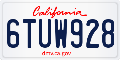 CA license plate 6TUW928