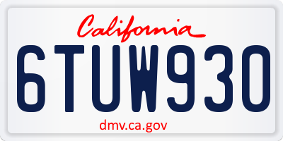 CA license plate 6TUW930
