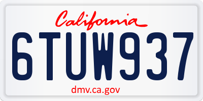 CA license plate 6TUW937