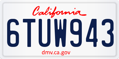 CA license plate 6TUW943