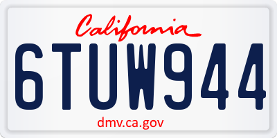 CA license plate 6TUW944
