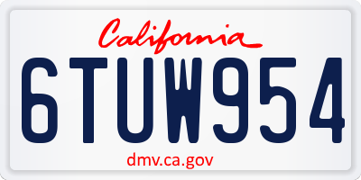 CA license plate 6TUW954