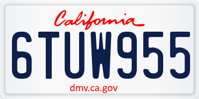 CA license plate 6TUW955