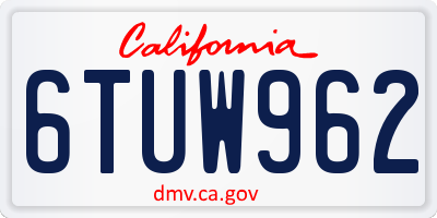 CA license plate 6TUW962