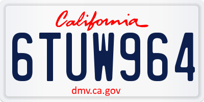 CA license plate 6TUW964