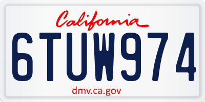 CA license plate 6TUW974