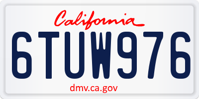 CA license plate 6TUW976