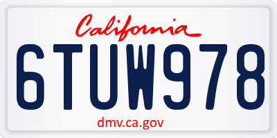CA license plate 6TUW978