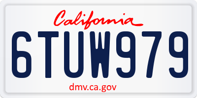 CA license plate 6TUW979