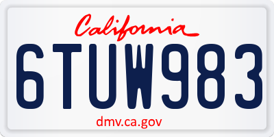 CA license plate 6TUW983