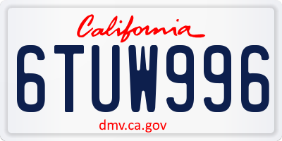 CA license plate 6TUW996