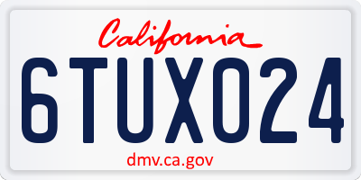 CA license plate 6TUX024
