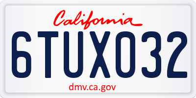 CA license plate 6TUX032
