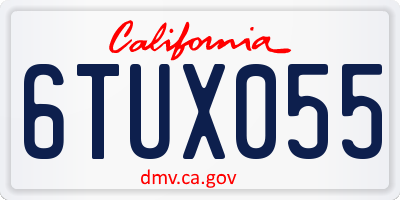 CA license plate 6TUX055
