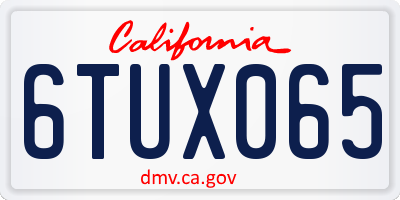 CA license plate 6TUX065