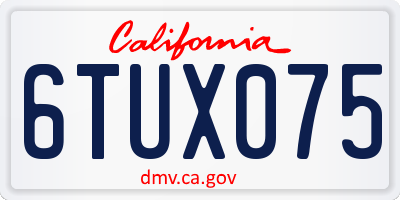 CA license plate 6TUX075