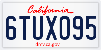 CA license plate 6TUX095