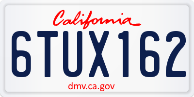 CA license plate 6TUX162