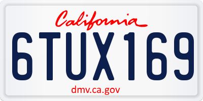 CA license plate 6TUX169