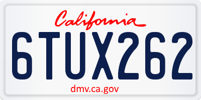 CA license plate 6TUX262