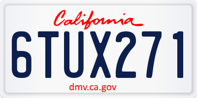 CA license plate 6TUX271