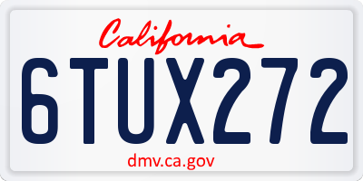 CA license plate 6TUX272