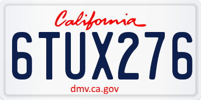 CA license plate 6TUX276