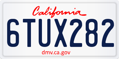 CA license plate 6TUX282