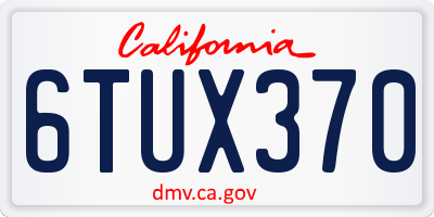 CA license plate 6TUX370