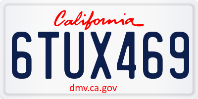 CA license plate 6TUX469