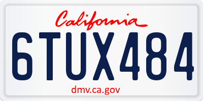 CA license plate 6TUX484