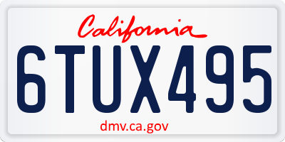 CA license plate 6TUX495