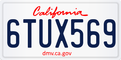 CA license plate 6TUX569