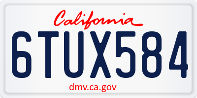 CA license plate 6TUX584