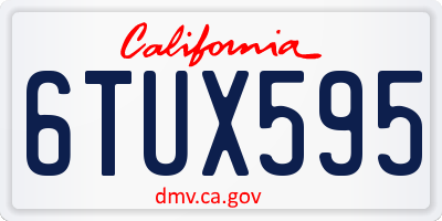 CA license plate 6TUX595