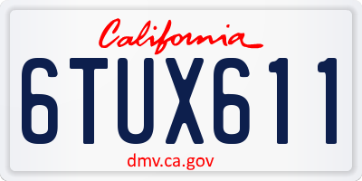 CA license plate 6TUX611