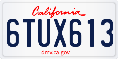 CA license plate 6TUX613
