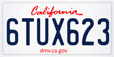 CA license plate 6TUX623