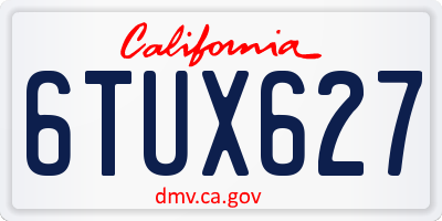 CA license plate 6TUX627