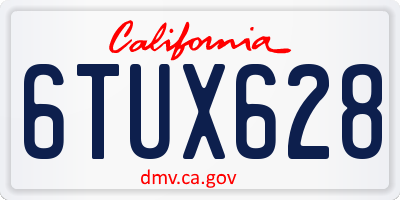 CA license plate 6TUX628