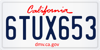 CA license plate 6TUX653