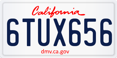 CA license plate 6TUX656