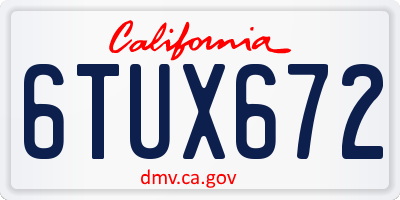 CA license plate 6TUX672