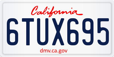 CA license plate 6TUX695