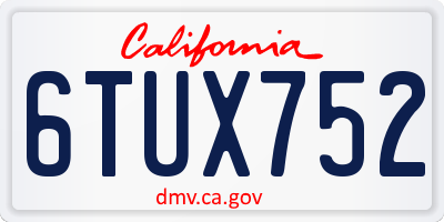 CA license plate 6TUX752