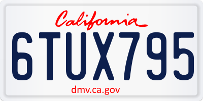 CA license plate 6TUX795