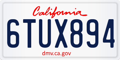 CA license plate 6TUX894