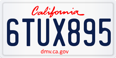 CA license plate 6TUX895