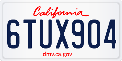 CA license plate 6TUX904